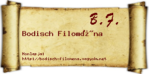 Bodisch Filoména névjegykártya